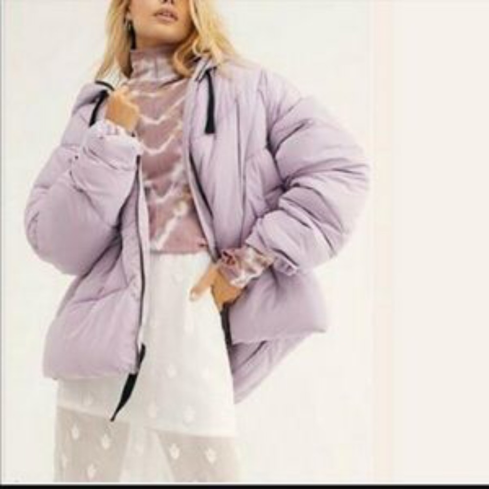 🥳2xHP Free People lilac dolman puffer jacket med. - Picture 7 of 10